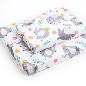 Papier cadeau éléphants dansants rose bébé - 1 feuille 3