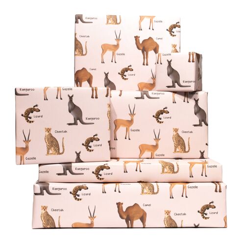 Desert Animals Wrapping Paper - 1 Sheet