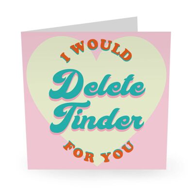 Eliminar tarjeta de amor divertida de Tinder