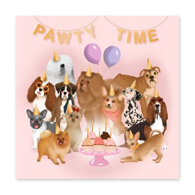 Dog Pawty Time Card