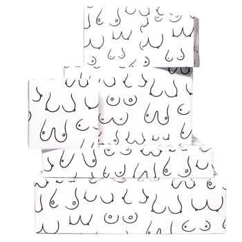 Papier Cadeau Doodle Boobs Noir - 1 Feuille