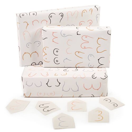 Doodle Boobs Wrapping Paper - 1 Sheet