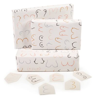 Doodle Boobs Geschenkpapier – 1 Blatt