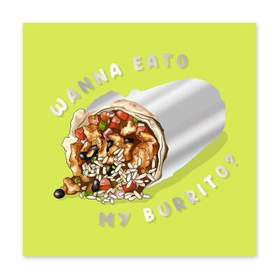 Biglietto di auguri di compleanno divertente Eat My Burrito