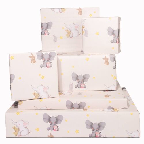 Elephants And Bunnies Wrapping Paper - 1 Sheet