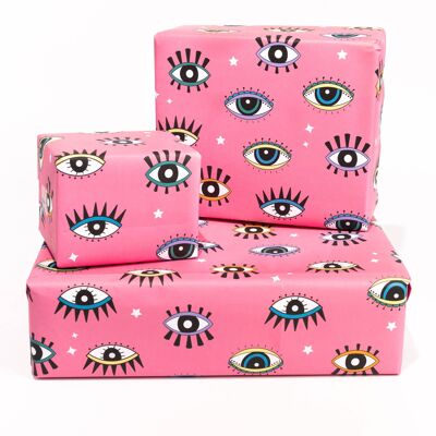 Eyes And Stars Wrapping Paper - 1 Sheet