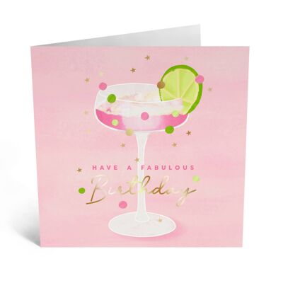 Fabulous Cocktail Cute Birthday Card