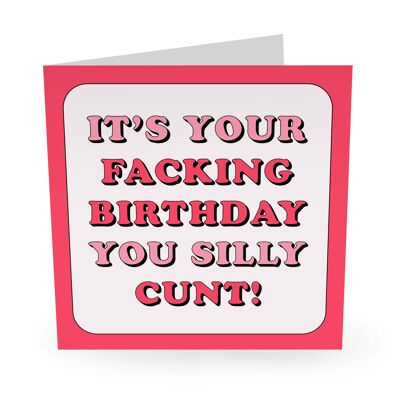 Facking Birthday You Silly Cunt Tarjeta de cumpleaños divertida