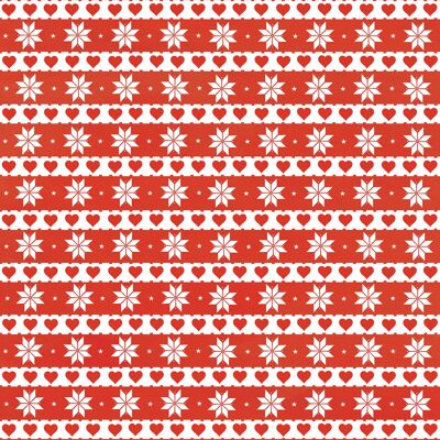 Fair Isle Red Wrapping Paper - 1 Sheet