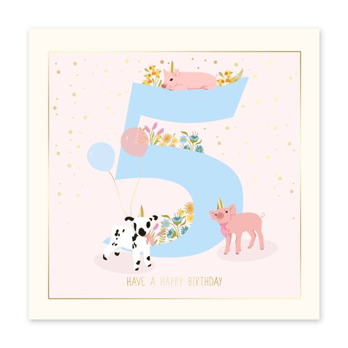 Farmyard Birthday 5 Card