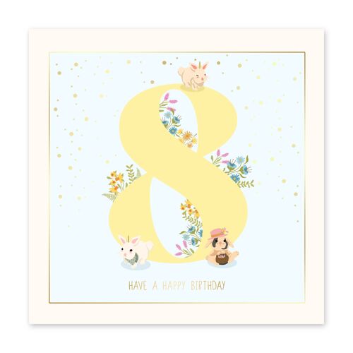 Farmyard Birthday 8 Card