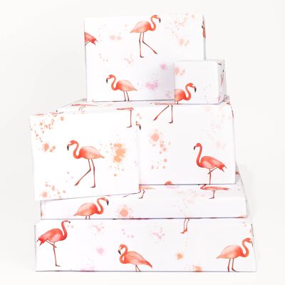 Papier Cadeau Flamant Rose - 1 Feuille