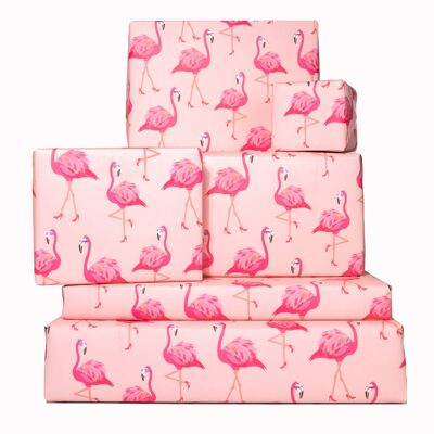 Flamingos Geschenkpapier – 1 Blatt