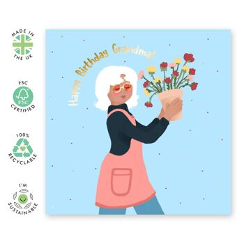 Carte d'anniversaire floral grand-mère 2