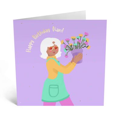 Carte d'anniversaire florale Nan