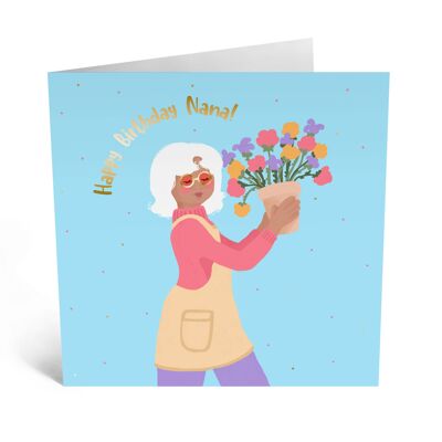 Floral Birthday Nana Card