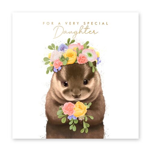 Floral Otter Daughter Card