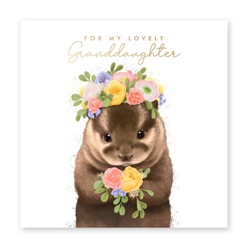 Floral Otter Granddaughter Card