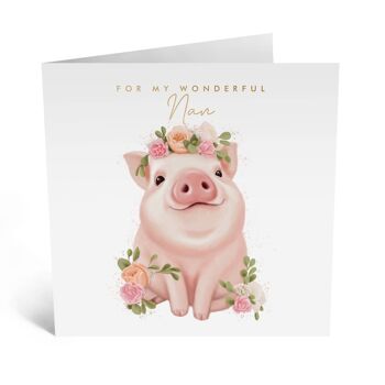 Carte Nan cochon floral 3