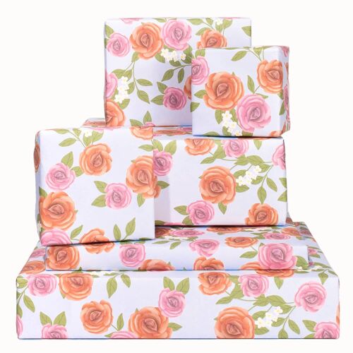 Floral Rose Wrapping Paper - 1 Sheet