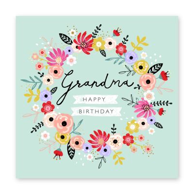 Flower Wreath Grandma Card