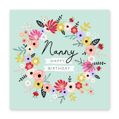 Flower Wreath Nanny Card