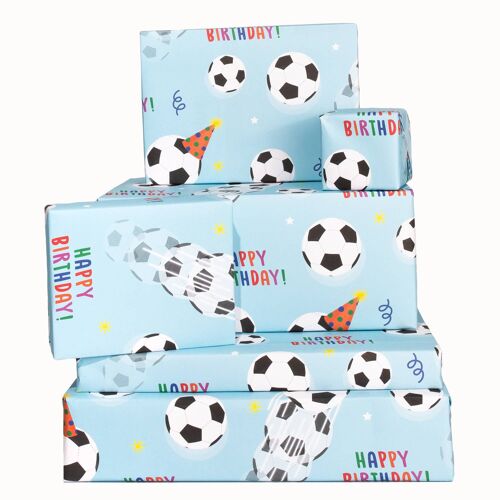 Football Birthday Wrapping Paper - 1 Sheet