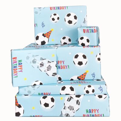 Fußball-Geburtstags-Geschenkpapier – 1 Blatt