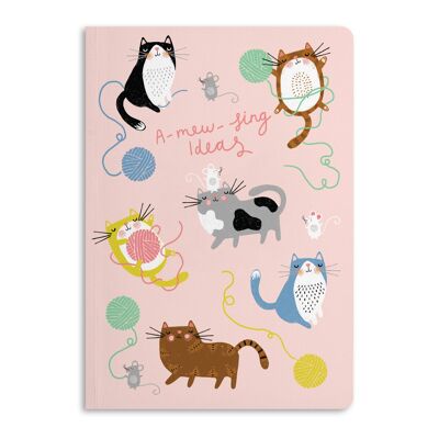 Lustiges Katzen-Notizbuch, niedliches Tagebuch