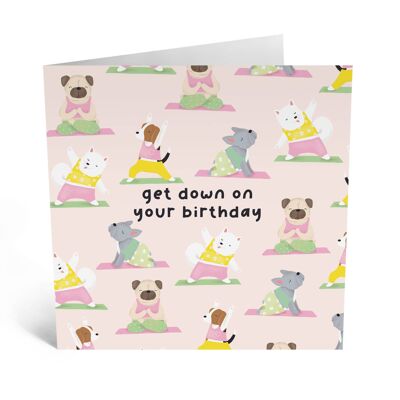 Get Down Yoga Dogs Card