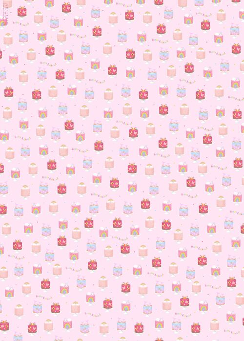 Girly Cakes Wrapping Paper - 1 Sheet