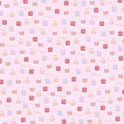 Papel de regalo Girly Cakes - 1 hoja