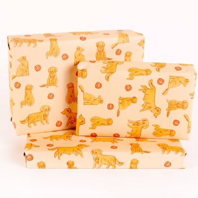 Golden Dogs Wrapping Paper - 1 Sheet