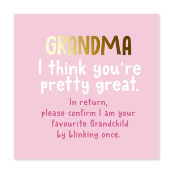 Carte Grand-mère, je pense que tu es géniale 1