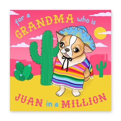 La abuela Juan en una tarjeta de un millón