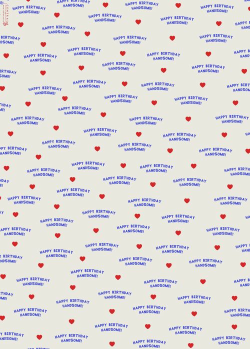Happy Birthday Handsome Wrapping Paper - 1 Sheet