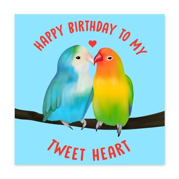 Carte Joyeux anniversaire à mon cœur Tweet 2