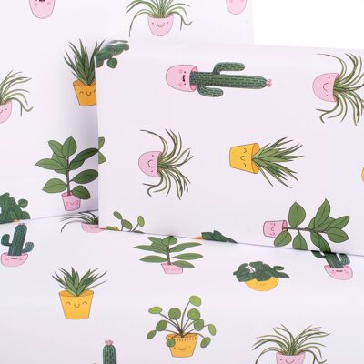 Happy Plants Geschenkpapier – 1 Blatt