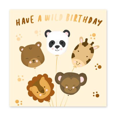 Tener una tarjeta de cumpleaños linda de Wild Birthday