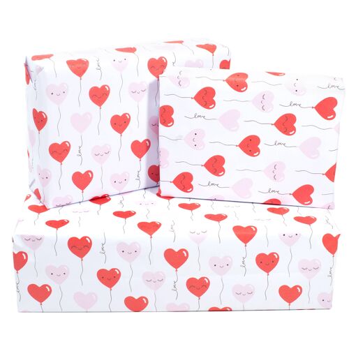 Heart Balloons Wrapping Paper - 1 Sheet