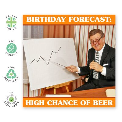 Alta probabilidad de tarjeta de cerveza