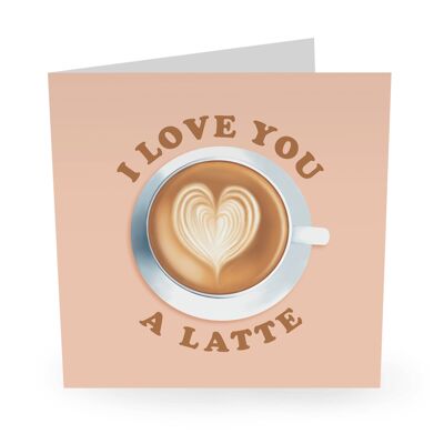 Te amo una tarjeta linda del amor de Latte