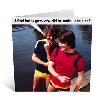 Si Dieu déteste les gays Carte d'anniversaire drôle 1