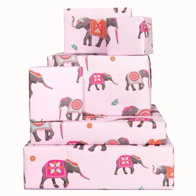 Indische Elefanten Geschenkpapier – 1 Blatt