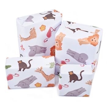 Papier Cadeau Animaux de la Jungle - 1 Feuille