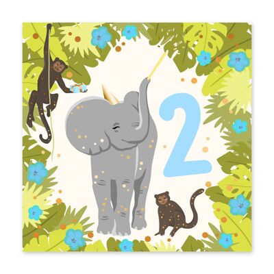Dschungel-Geburtstagskarte 2