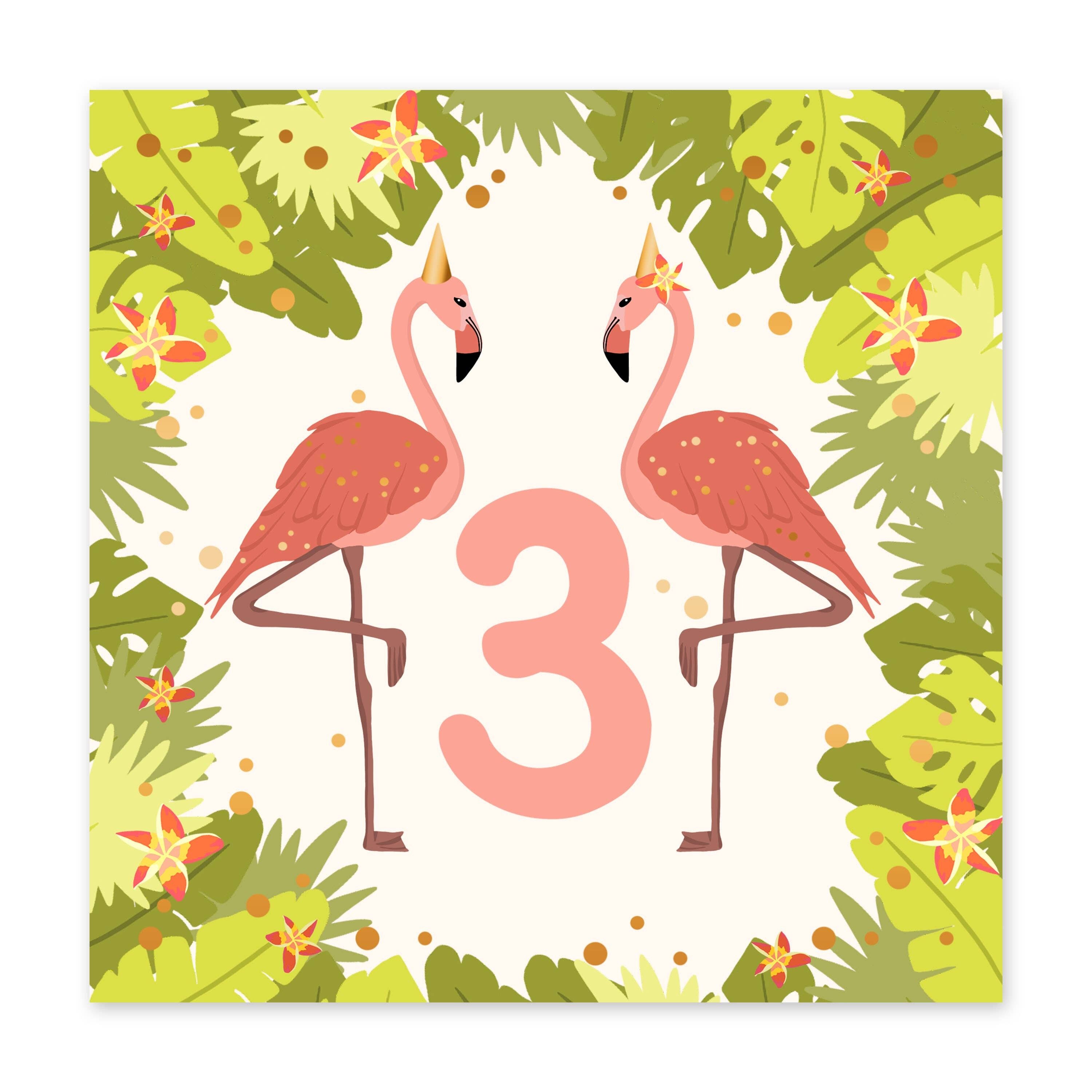 Carta di compleanno 3 nella giungla