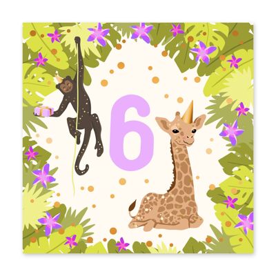 Jungle Birthday 6 Card