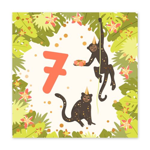 Jungle Birthday 7 Card