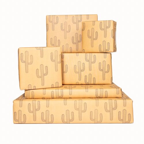 Kraft Cactus Wrapping Paper - 1 Sheet